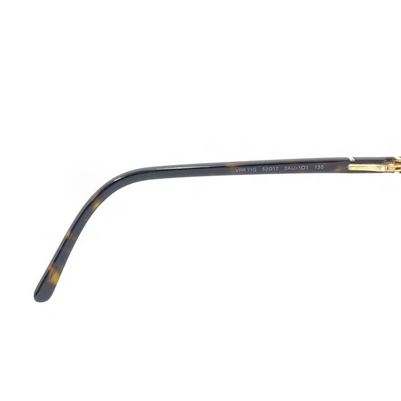 PRADA VPR11G 2AU-1O1 Brown Tortoise Rectangle Eyeglasses Frames 52-17 135 Italy - Picture 10 of 12